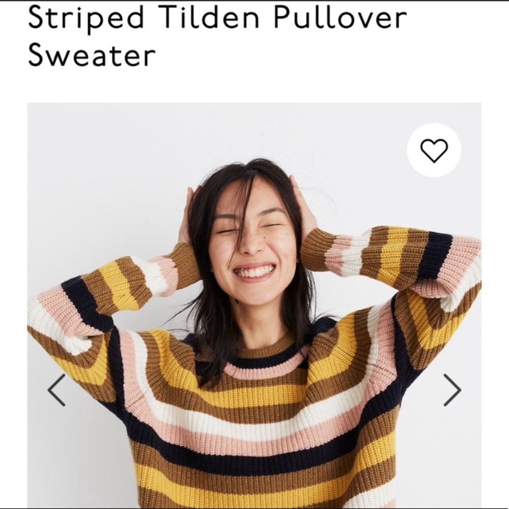 Madewell Stripe Tilden Pullover Mock Neck Sweater